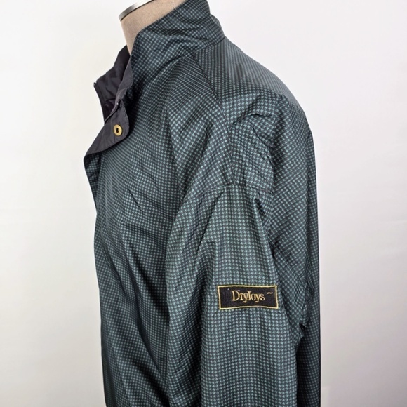 DryJoys Men’s L Green Houndstooth 1/4 Zip Golf Pullover Windbreaker Jacket - Picture 2 of 8